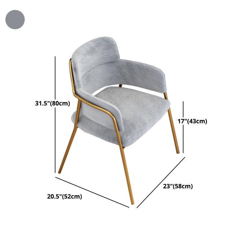 Glam Style Dining Arm Chair Upholstered Open Back Dining Chair for Indoor Clearhalo 'Dining Chairs' 'Dining Tables & Seating' 'dining_chair' 'furn' 'furn_dining_chair' 'Furniture' 'furniture_dining_chair' 'Kitchen & Dining Furniture' 5044278