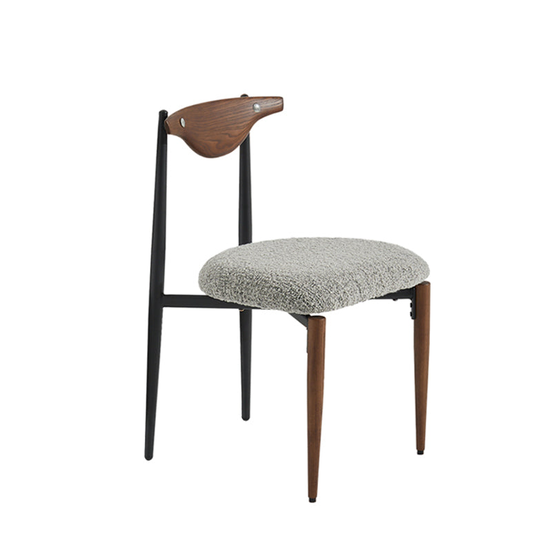 Upholstered Dining Chair Contemporary Open Back Side Chair for Dining Room Gray-Brown 1 Piece Clearhalo 'Dining Chairs' 'Dining Tables & Seating' 'dining_chair' 'furn' 'furn_dining_chair' 'Furniture' 'furniture_dining_chair' 'Kitchen & Dining Furniture' 5044280