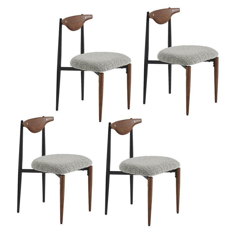 Upholstered Dining Chair Contemporary Open Back Side Chair for Dining Room Gray-Brown 4 Piece Set Clearhalo 'Dining Chairs' 'Dining Tables & Seating' 'dining_chair' 'furn' 'furn_dining_chair' 'Furniture' 'furniture_dining_chair' 'Kitchen & Dining Furniture' 5044284