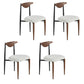 Upholstered Dining Chair Contemporary Open Back Side Chair for Dining Room White-Brown 4 Piece Set Clearhalo 'Dining Chairs' 'Dining Tables & Seating' 'dining_chair' 'furn' 'furn_dining_chair' 'Furniture' 'furniture_dining_chair' 'Kitchen & Dining Furniture' 5044290