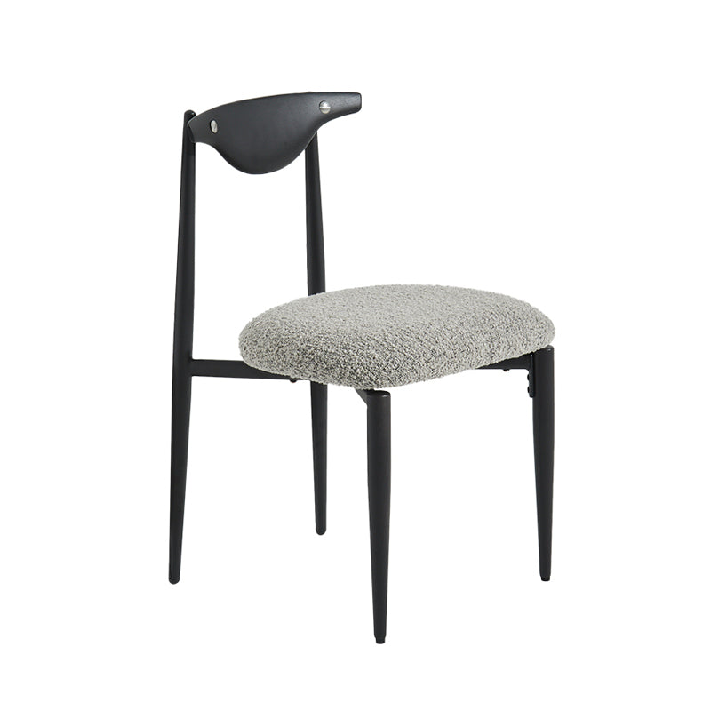 Upholstered Dining Chair Contemporary Open Back Side Chair for Dining Room Black-Gray 1 Piece Clearhalo 'Dining Chairs' 'Dining Tables & Seating' 'dining_chair' 'furn' 'furn_dining_chair' 'Furniture' 'furniture_dining_chair' 'Kitchen & Dining Furniture' 5044292