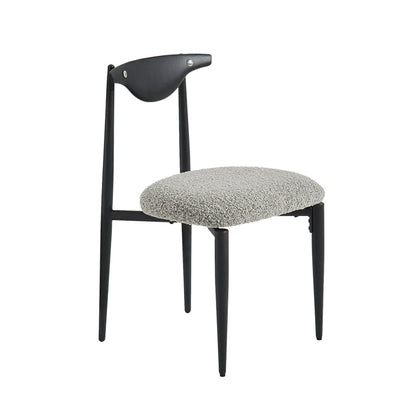 Upholstered Dining Chair Contemporary Open Back Side Chair for Dining Room Black-Gray 1 Piece Clearhalo 'Dining Chairs' 'Dining Tables & Seating' 'dining_chair' 'furn' 'furn_dining_chair' 'Furniture' 'furniture_dining_chair' 'Kitchen & Dining Furniture' 5044292