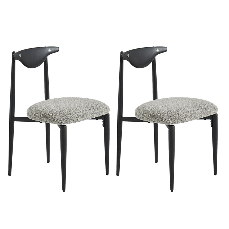 Upholstered Dining Chair Contemporary Open Back Side Chair for Dining Room Black White 2 Piece Set Clearhalo 'Dining Chairs' 'Dining Tables & Seating' 'dining_chair' 'furn' 'furn_dining_chair' 'Furniture' 'furniture_dining_chair' 'Kitchen & Dining Furniture' 5044293