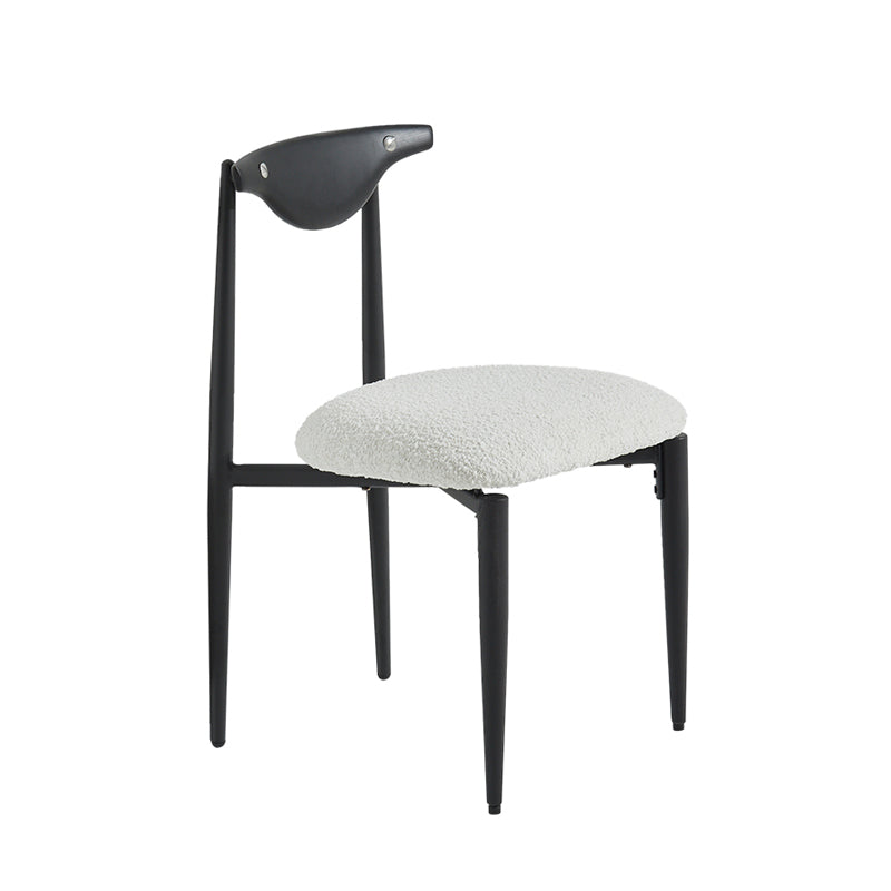 Upholstered Dining Chair Contemporary Open Back Side Chair for Dining Room Black White 1 Piece Clearhalo 'Dining Chairs' 'Dining Tables & Seating' 'dining_chair' 'furn' 'furn_dining_chair' 'Furniture' 'furniture_dining_chair' 'Kitchen & Dining Furniture' 5044297