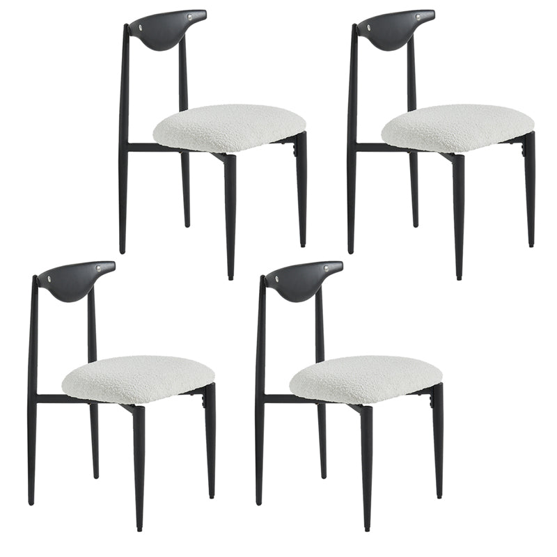Upholstered Dining Chair Contemporary Open Back Side Chair for Dining Room Black White 4 Piece Set Clearhalo 'Dining Chairs' 'Dining Tables & Seating' 'dining_chair' 'furn' 'furn_dining_chair' 'Furniture' 'furniture_dining_chair' 'Kitchen & Dining Furniture' 5044299
