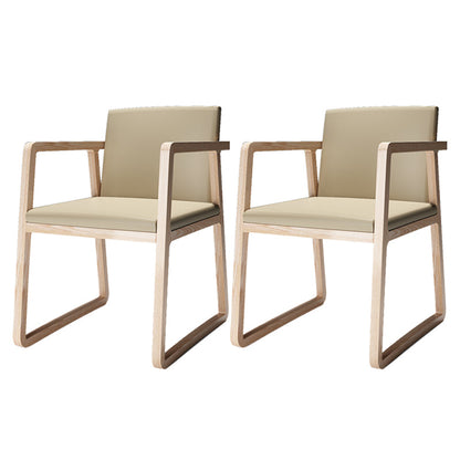 Arm Dining Chairs Modern Ash Wood Side Chairs for Dining Room Natural Wood Khaki 2 Piece Set Clearhalo 'Dining Chairs' 'Dining Tables & Seating' 'dining_chair' 'furn' 'furn_dining_chair' 'Furniture' 'furniture_dining_chair' 'Kitchen & Dining Furniture' 5044302