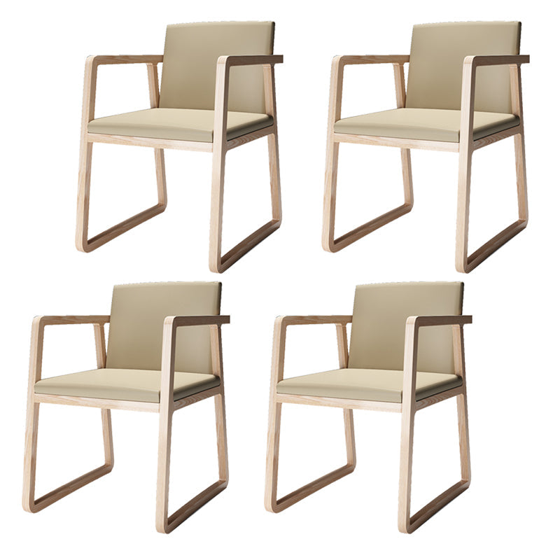 Arm Dining Chairs Modern Ash Wood Side Chairs for Dining Room Natural Wood Khaki 4 Piece Set Clearhalo 'Dining Chairs' 'Dining Tables & Seating' 'dining_chair' 'furn' 'furn_dining_chair' 'Furniture' 'furniture_dining_chair' 'Kitchen & Dining Furniture' 5044304