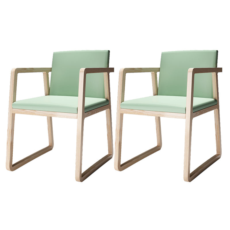 Arm Dining Chairs Modern Ash Wood Side Chairs for Dining Room Wood-Green 2 Piece Set Clearhalo 'Dining Chairs' 'Dining Tables & Seating' 'dining_chair' 'furn' 'furn_dining_chair' 'Furniture' 'furniture_dining_chair' 'Kitchen & Dining Furniture' 5044307