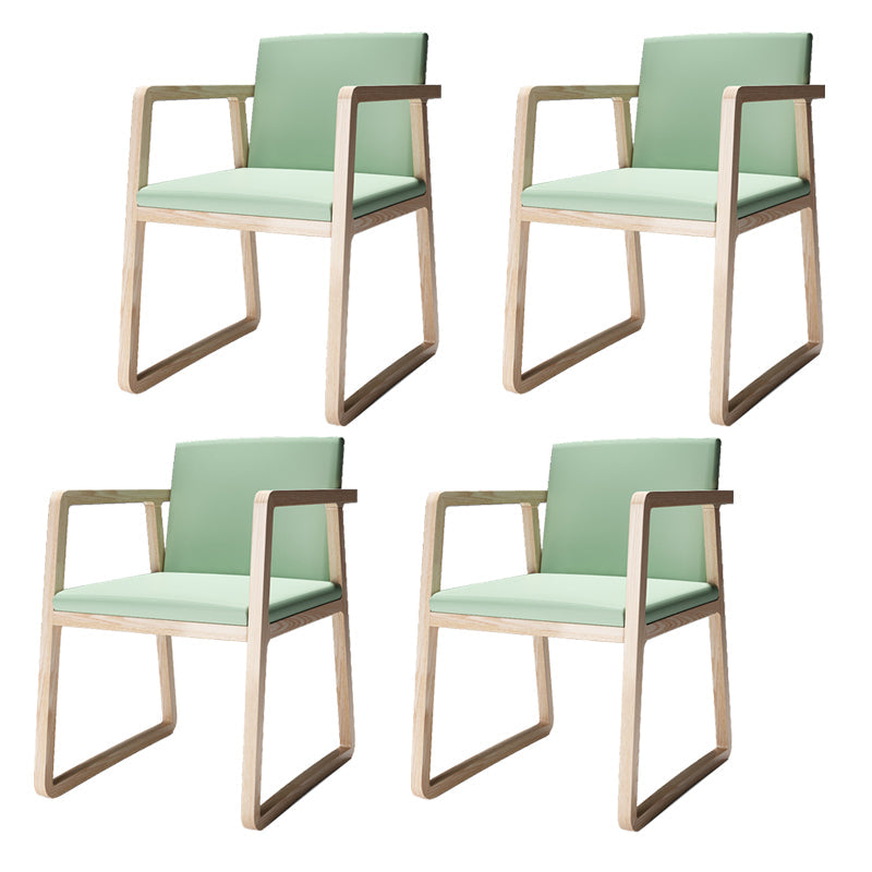 Arm Dining Chairs Modern Ash Wood Side Chairs for Dining Room Wood-Green 4 Piece Set Clearhalo 'Dining Chairs' 'Dining Tables & Seating' 'dining_chair' 'furn' 'furn_dining_chair' 'Furniture' 'furniture_dining_chair' 'Kitchen & Dining Furniture' 5044309