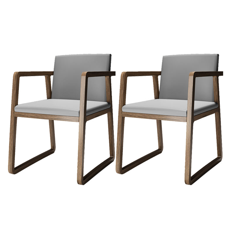 Arm Dining Chairs Modern Ash Wood Side Chairs for Dining Room Grey 2 Piece Set Clearhalo 'Dining Chairs' 'Dining Tables & Seating' 'dining_chair' 'furn' 'furn_dining_chair' 'Furniture' 'furniture_dining_chair' 'Kitchen & Dining Furniture' 5044312