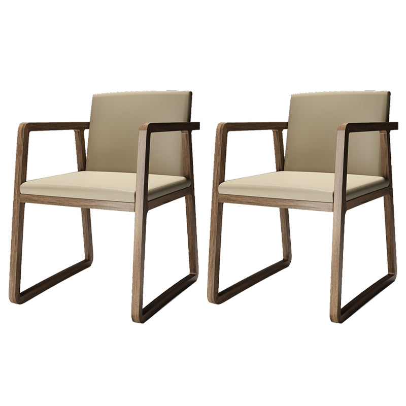 Arm Dining Chairs Modern Ash Wood Side Chairs for Dining Room Walnut 2 Piece Set Clearhalo 'Dining Chairs' 'Dining Tables & Seating' 'dining_chair' 'furn' 'furn_dining_chair' 'Furniture' 'furniture_dining_chair' 'Kitchen & Dining Furniture' 5044317