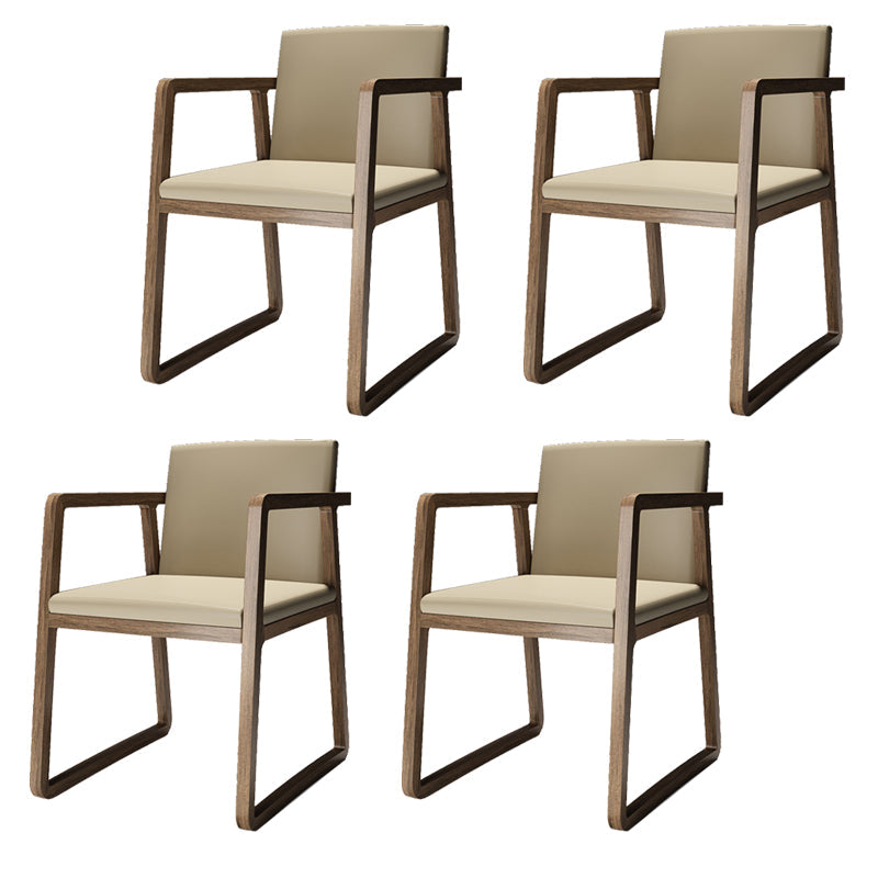 Arm Dining Chairs Modern Ash Wood Side Chairs for Dining Room Walnut 4 Piece Set Clearhalo 'Dining Chairs' 'Dining Tables & Seating' 'dining_chair' 'furn' 'furn_dining_chair' 'Furniture' 'furniture_dining_chair' 'Kitchen & Dining Furniture' 5044319