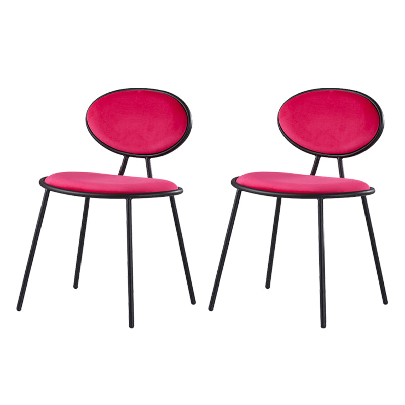 Upholstered Stackable Dining Chair King Louis Back Side Chair for Dining Room Red 2 Piece Set Clearhalo 'Dining Chairs' 'Dining Tables & Seating' 'dining_chair' 'furn' 'furn_dining_chair' 'Furniture' 'furniture_dining_chair' 'Kitchen & Dining Furniture' 5044324