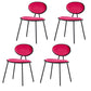 Upholstered Stackable Dining Chair King Louis Back Side Chair for Dining Room Red 4 Piece Set Clearhalo 'Dining Chairs' 'Dining Tables & Seating' 'dining_chair' 'furn' 'furn_dining_chair' 'Furniture' 'furniture_dining_chair' 'Kitchen & Dining Furniture' 5044326