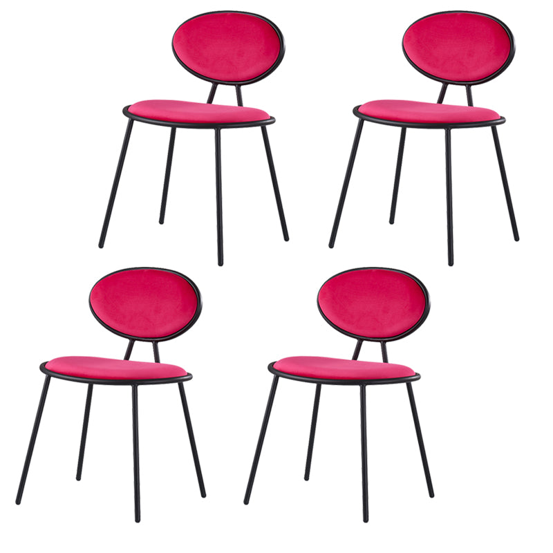 Upholstered Stackable Dining Chair King Louis Back Side Chair for Dining Room Red 4 Piece Set Clearhalo 'Dining Chairs' 'Dining Tables & Seating' 'dining_chair' 'furn' 'furn_dining_chair' 'Furniture' 'furniture_dining_chair' 'Kitchen & Dining Furniture' 5044326