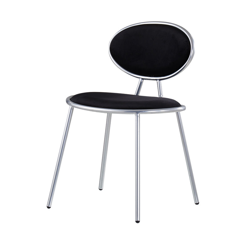 Upholstered Stackable Dining Chair King Louis Back Side Chair for Dining Room Black 1 Piece Clearhalo 'Dining Chairs' 'Dining Tables & Seating' 'dining_chair' 'furn' 'furn_dining_chair' 'Furniture' 'furniture_dining_chair' 'Kitchen & Dining Furniture' 5044327