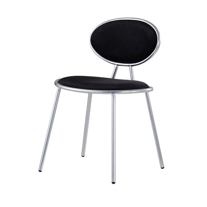 Upholstered Stackable Dining Chair King Louis Back Side Chair for Dining Room Black 1 Piece Clearhalo 'Dining Chairs' 'Dining Tables & Seating' 'dining_chair' 'furn' 'furn_dining_chair' 'Furniture' 'furniture_dining_chair' 'Kitchen & Dining Furniture' 5044327