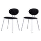 Upholstered Stackable Dining Chair King Louis Back Side Chair for Dining Room Black 2 Piece Set Clearhalo 'Dining Chairs' 'Dining Tables & Seating' 'dining_chair' 'furn' 'furn_dining_chair' 'Furniture' 'furniture_dining_chair' 'Kitchen & Dining Furniture' 5044330