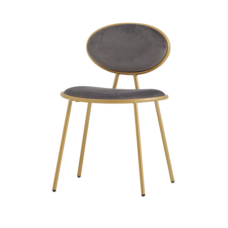 Upholstered Stackable Dining Chair King Louis Back Side Chair for Dining Room Grey 1 Piece Clearhalo 'Dining Chairs' 'Dining Tables & Seating' 'dining_chair' 'furn' 'furn_dining_chair' 'Furniture' 'furniture_dining_chair' 'Kitchen & Dining Furniture' 5044334