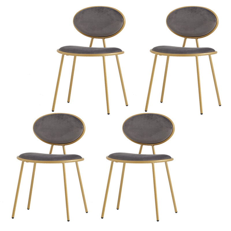 Upholstered Stackable Dining Chair King Louis Back Side Chair for Dining Room Grey 4 Piece Set Clearhalo 'Dining Chairs' 'Dining Tables & Seating' 'dining_chair' 'furn' 'furn_dining_chair' 'Furniture' 'furniture_dining_chair' 'Kitchen & Dining Furniture' 5044338