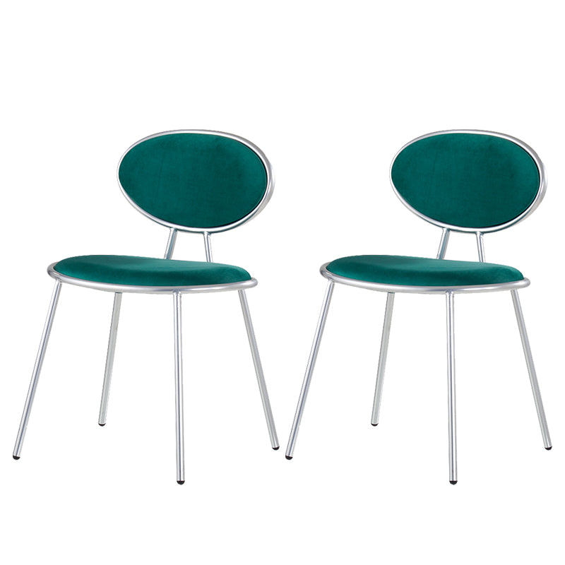 Upholstered Stackable Dining Chair King Louis Back Side Chair for Dining Room Green 2 Piece Set Clearhalo 'Dining Chairs' 'Dining Tables & Seating' 'dining_chair' 'furn' 'furn_dining_chair' 'Furniture' 'furniture_dining_chair' 'Kitchen & Dining Furniture' 5044341