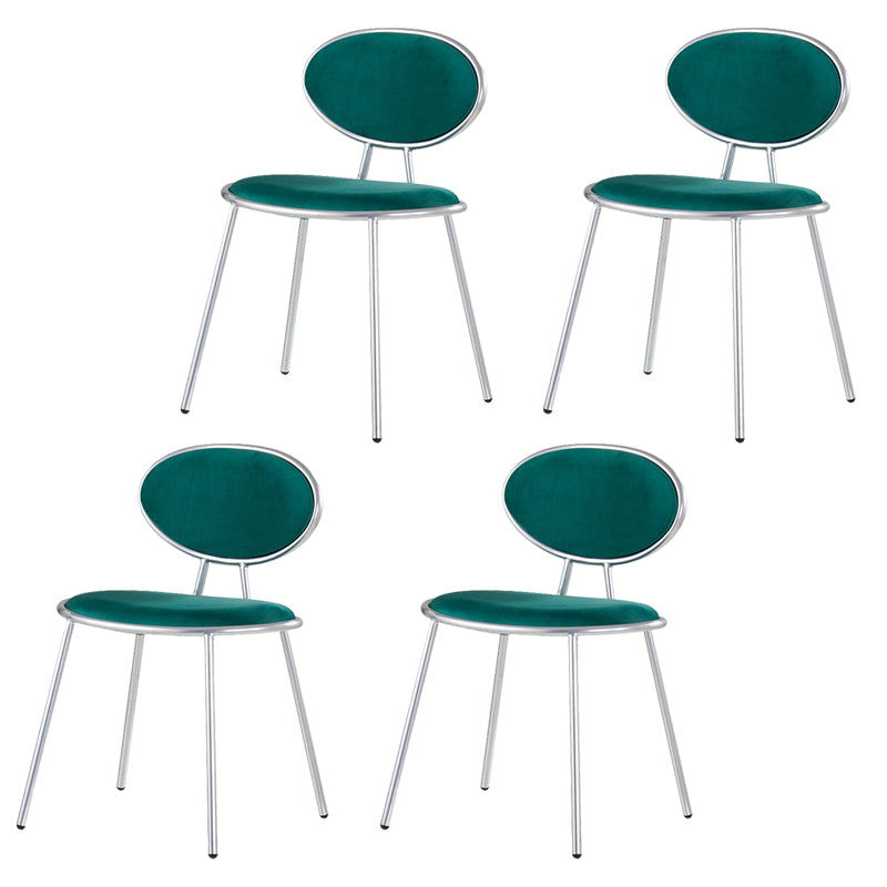 Upholstered Stackable Dining Chair King Louis Back Side Chair for Dining Room Green 4 Piece Set Clearhalo 'Dining Chairs' 'Dining Tables & Seating' 'dining_chair' 'furn' 'furn_dining_chair' 'Furniture' 'furniture_dining_chair' 'Kitchen & Dining Furniture' 5044343