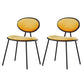 Upholstered Stackable Dining Chair King Louis Back Side Chair for Dining Room Yellow 2 Piece Set Clearhalo 'Dining Chairs' 'Dining Tables & Seating' 'dining_chair' 'furn' 'furn_dining_chair' 'Furniture' 'furniture_dining_chair' 'Kitchen & Dining Furniture' 5044346