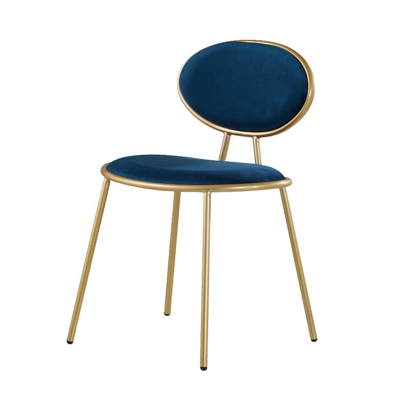 Upholstered Stackable Dining Chair King Louis Back Side Chair for Dining Room Blue 1 Piece Clearhalo 'Dining Chairs' 'Dining Tables & Seating' 'dining_chair' 'furn' 'furn_dining_chair' 'Furniture' 'furniture_dining_chair' 'Kitchen & Dining Furniture' 5044348
