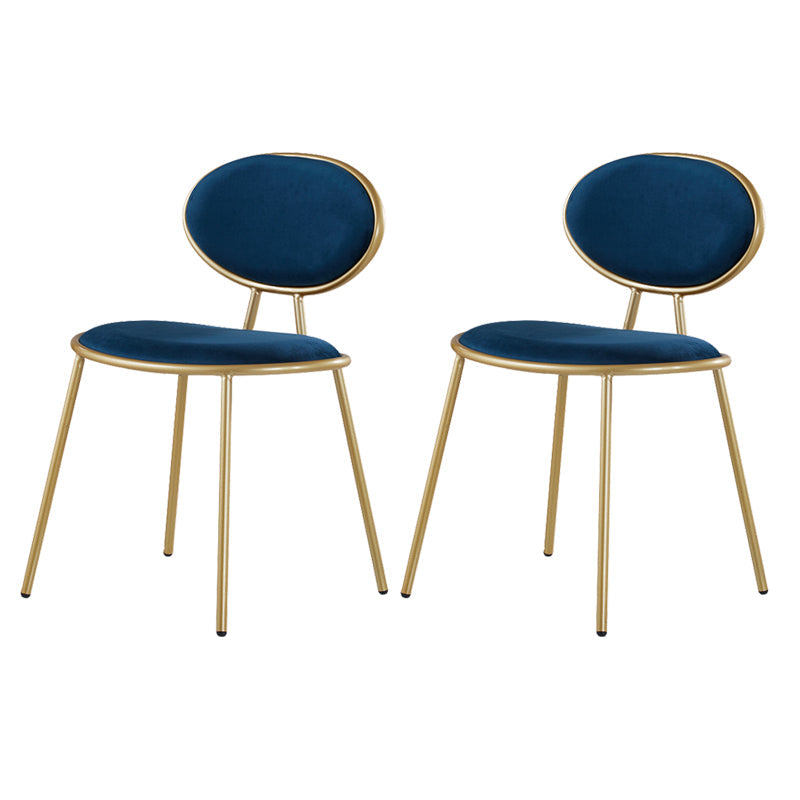 Upholstered Stackable Dining Chair King Louis Back Side Chair for Dining Room Blue 2 Piece Set Clearhalo 'Dining Chairs' 'Dining Tables & Seating' 'dining_chair' 'furn' 'furn_dining_chair' 'Furniture' 'furniture_dining_chair' 'Kitchen & Dining Furniture' 5044349