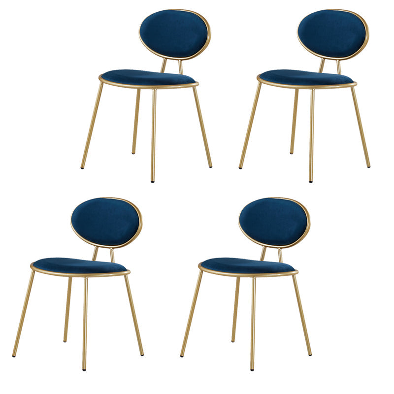 Upholstered Stackable Dining Chair King Louis Back Side Chair for Dining Room Blue 4 Piece Set Clearhalo 'Dining Chairs' 'Dining Tables & Seating' 'dining_chair' 'furn' 'furn_dining_chair' 'Furniture' 'furniture_dining_chair' 'Kitchen & Dining Furniture' 5044350
