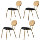 Glam Style Side Chair Upholstered Cane Back Dining Chair for Indoor Gold-Black 4 Piece Set Clearhalo 'Dining Chairs' 'Dining Tables & Seating' 'dining_chair' 'furn' 'furn_dining_chair' 'Furniture' 'furniture_dining_chair' 'Kitchen & Dining Furniture' 5044375