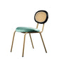 Glam Style Side Chair Upholstered Cane Back Dining Chair for Indoor Green Gold 1 Piece Clearhalo 'Dining Chairs' 'Dining Tables & Seating' 'dining_chair' 'furn' 'furn_dining_chair' 'Furniture' 'furniture_dining_chair' 'Kitchen & Dining Furniture' 5044376