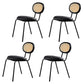 Glam Style Side Chair Upholstered Cane Back Dining Chair for Indoor Black 4 Piece Set Clearhalo 'Dining Chairs' 'Dining Tables & Seating' 'dining_chair' 'furn' 'furn_dining_chair' 'Furniture' 'furniture_dining_chair' 'Kitchen & Dining Furniture' 5044384