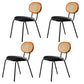 Glam Style Side Chair Upholstered Cane Back Dining Chair for Indoor Brown-Black 4 Piece Set Clearhalo 'Dining Chairs' 'Dining Tables & Seating' 'dining_chair' 'furn' 'furn_dining_chair' 'Furniture' 'furniture_dining_chair' 'Kitchen & Dining Furniture' 5044387