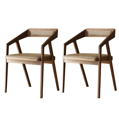 Dining Room Side Chairs Modern Solid Wood Arm Chair for Kitchen Walnut 2 Piece Set Clearhalo 'Dining Chairs' 'Dining Tables & Seating' 'dining_chair' 'furn' 'furn_dining_chair' 'Furniture' 'furniture_dining_chair' 'Kitchen & Dining Furniture' 5044390