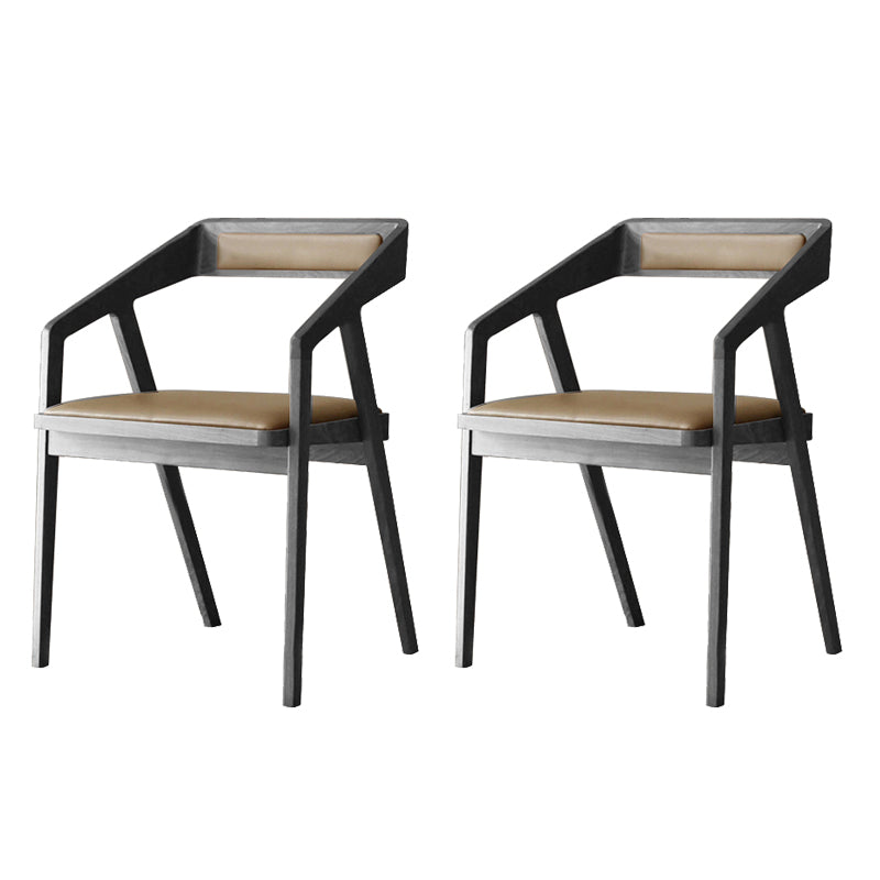Dining Room Side Chairs Modern Solid Wood Arm Chair for Kitchen Black 2 Piece Set Clearhalo 'Dining Chairs' 'Dining Tables & Seating' 'dining_chair' 'furn' 'furn_dining_chair' 'Furniture' 'furniture_dining_chair' 'Kitchen & Dining Furniture' 5044395