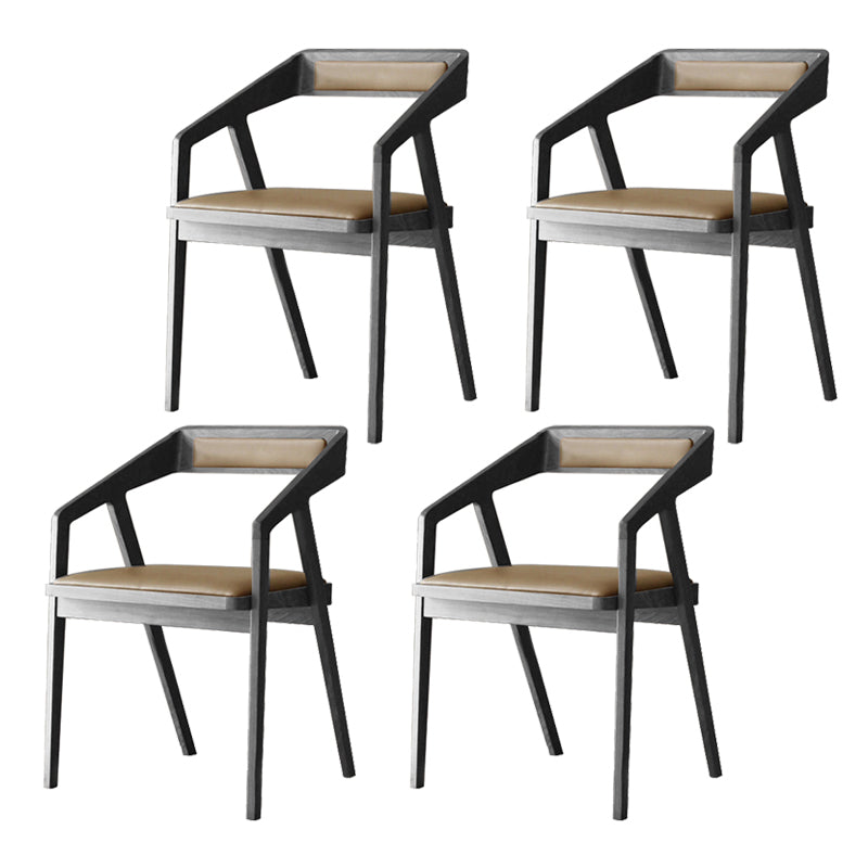 Dining Room Side Chairs Modern Solid Wood Arm Chair for Kitchen Black 4 Piece Set Clearhalo 'Dining Chairs' 'Dining Tables & Seating' 'dining_chair' 'furn' 'furn_dining_chair' 'Furniture' 'furniture_dining_chair' 'Kitchen & Dining Furniture' 5044397