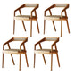Dining Room Side Chairs Modern Solid Wood Arm Chair for Kitchen Brown 4 Piece Set Clearhalo 'Dining Chairs' 'Dining Tables & Seating' 'dining_chair' 'furn' 'furn_dining_chair' 'Furniture' 'furniture_dining_chair' 'Kitchen & Dining Furniture' 5044406