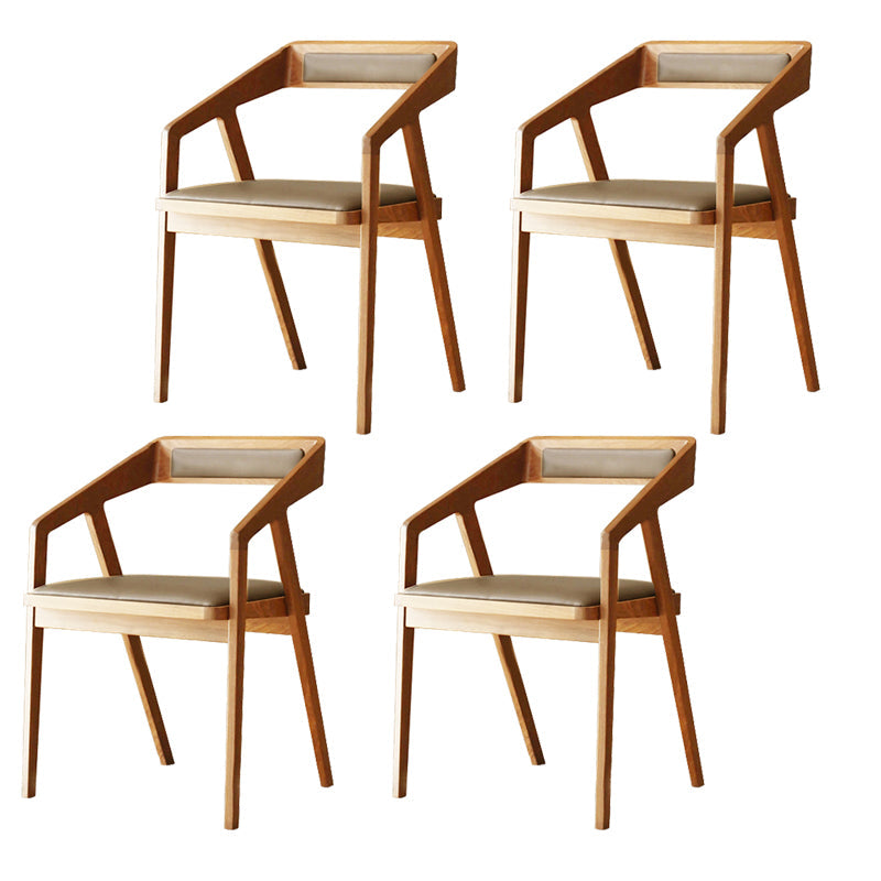 Dining Room Side Chairs Modern Solid Wood Arm Chair for Kitchen Brown 4 Piece Set Clearhalo 'Dining Chairs' 'Dining Tables & Seating' 'dining_chair' 'furn' 'furn_dining_chair' 'Furniture' 'furniture_dining_chair' 'Kitchen & Dining Furniture' 5044406
