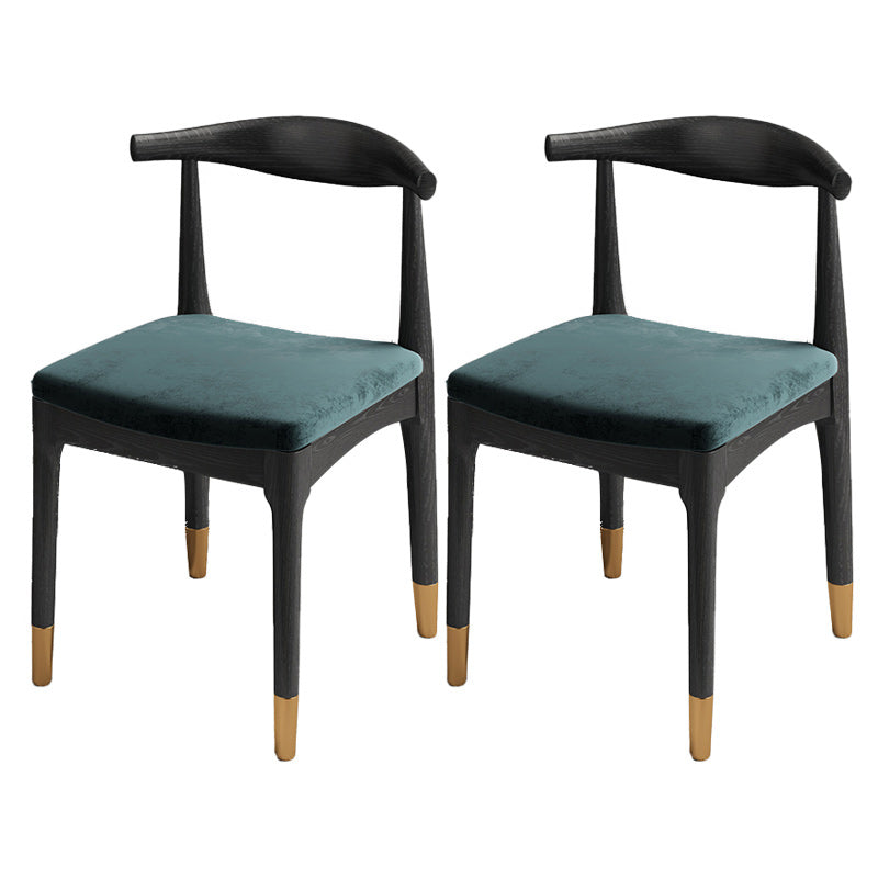 Armless Kitchen Chairs Modern Wooden Side Chairs for Dining Room Black-Gold 2 Piece Set Clearhalo 'Dining Chairs' 'Dining Tables & Seating' 'dining_chair' 'furn' 'furn_dining_chair' 'Furniture' 'furniture_dining_chair' 'Kitchen & Dining Furniture' 5044410