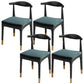 Armless Kitchen Chairs Modern Wooden Side Chairs for Dining Room Black-Gold 4 Piece Set Clearhalo 'Dining Chairs' 'Dining Tables & Seating' 'dining_chair' 'furn' 'furn_dining_chair' 'Furniture' 'furniture_dining_chair' 'Kitchen & Dining Furniture' 5044412
