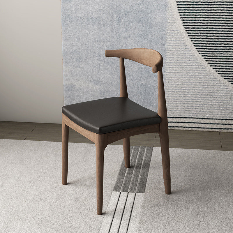 Armless Kitchen Chairs Modern Wooden Side Chairs for Dining Room Walnut 1 Piece Clearhalo 'Dining Chairs' 'Dining Tables & Seating' 'dining_chair' 'furn' 'furn_dining_chair' 'Furniture' 'furniture_dining_chair' 'Kitchen & Dining Furniture' 5044421