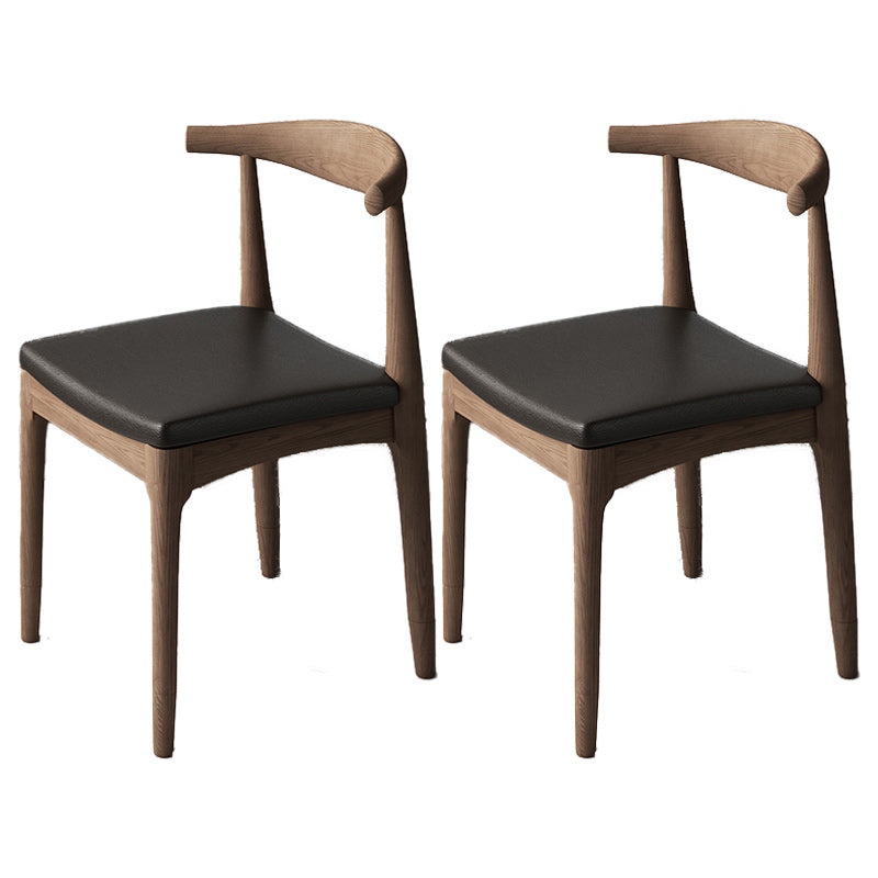 Armless Kitchen Chairs Modern Wooden Side Chairs for Dining Room Walnut 2 Piece Set Clearhalo 'Dining Chairs' 'Dining Tables & Seating' 'dining_chair' 'furn' 'furn_dining_chair' 'Furniture' 'furniture_dining_chair' 'Kitchen & Dining Furniture' 5044422