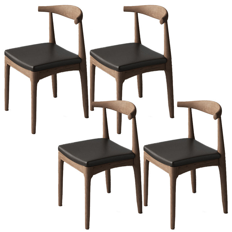 Armless Kitchen Chairs Modern Wooden Side Chairs for Dining Room Walnut 4 Piece Set Clearhalo 'Dining Chairs' 'Dining Tables & Seating' 'dining_chair' 'furn' 'furn_dining_chair' 'Furniture' 'furniture_dining_chair' 'Kitchen & Dining Furniture' 5044425