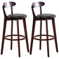 Scandinavian Dessert Shop Beech Stool Matte Finish Upholstered Bar Stools Black Set of 2 Clearhalo 'Bar Furniture' 'Bar Stools' 'bar_stools' 'Furniture' 'furniture_bar_stools' 'Kitchen & Dining Furniture' 5044448