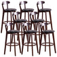 Scandinavian Dessert Shop Beech Stool Matte Finish Upholstered Bar Stools Black Set of 8 Clearhalo 'Bar Furniture' 'Bar Stools' 'bar_stools' 'Furniture' 'furniture_bar_stools' 'Kitchen & Dining Furniture' 5044453