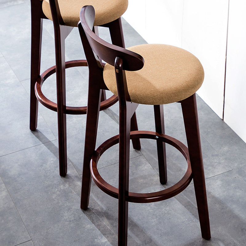 Scandinavian Dessert Shop Beech Stool Matte Finish Upholstered Bar Stools Clearhalo 'Bar Furniture' 'Bar Stools' 'bar_stools' 'Furniture' 'furniture_bar_stools' 'Kitchen & Dining Furniture' 5044454
