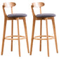 Scandinavian Dessert Shop Beech Stool Matte Finish Upholstered Bar Stools Grey Set of 2 Clearhalo 'Bar Furniture' 'Bar Stools' 'bar_stools' 'Furniture' 'furniture_bar_stools' 'Kitchen & Dining Furniture' 5044455