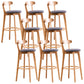 Scandinavian Dessert Shop Beech Stool Matte Finish Upholstered Bar Stools Grey Set of 8 Clearhalo 'Bar Furniture' 'Bar Stools' 'bar_stools' 'Furniture' 'furniture_bar_stools' 'Kitchen & Dining Furniture' 5044462