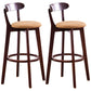 Scandinavian Dessert Shop Beech Stool Matte Finish Upholstered Bar Stools Yellow Set of 2 Clearhalo 'Bar Furniture' 'Bar Stools' 'bar_stools' 'Furniture' 'furniture_bar_stools' 'Kitchen & Dining Furniture' 5044463